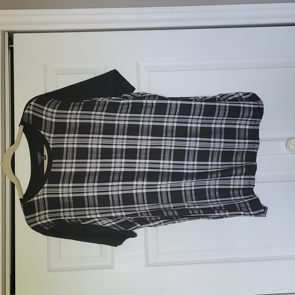 Lauren size 3X plaid short sleeved top. - Picture 1 of 3